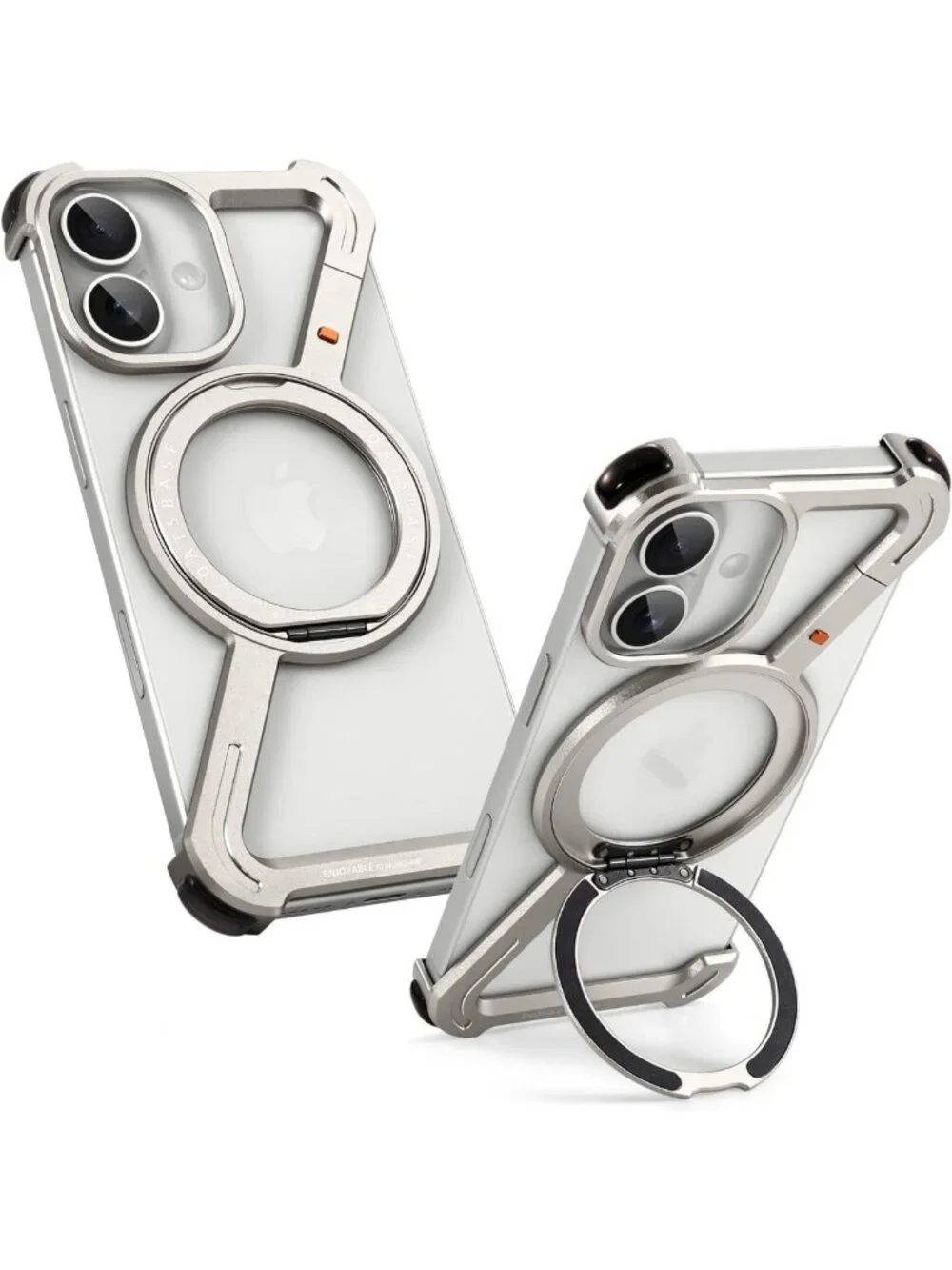 Minimalist Metal Phone Case for iPhone 17 | 360° Kickstand, Shockproof Bumper